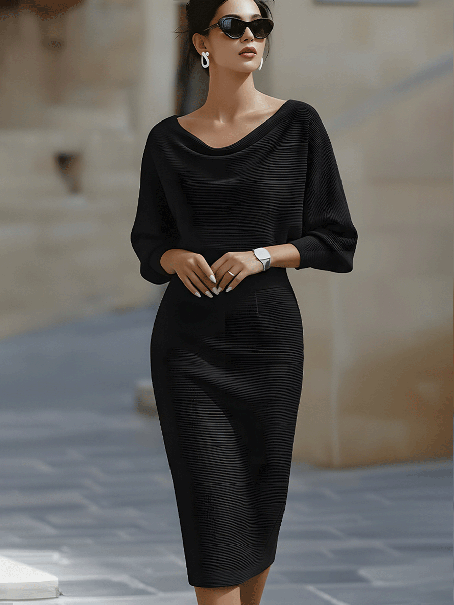 Clarisse — Zeitlos elegantes drapiertes Midikleid