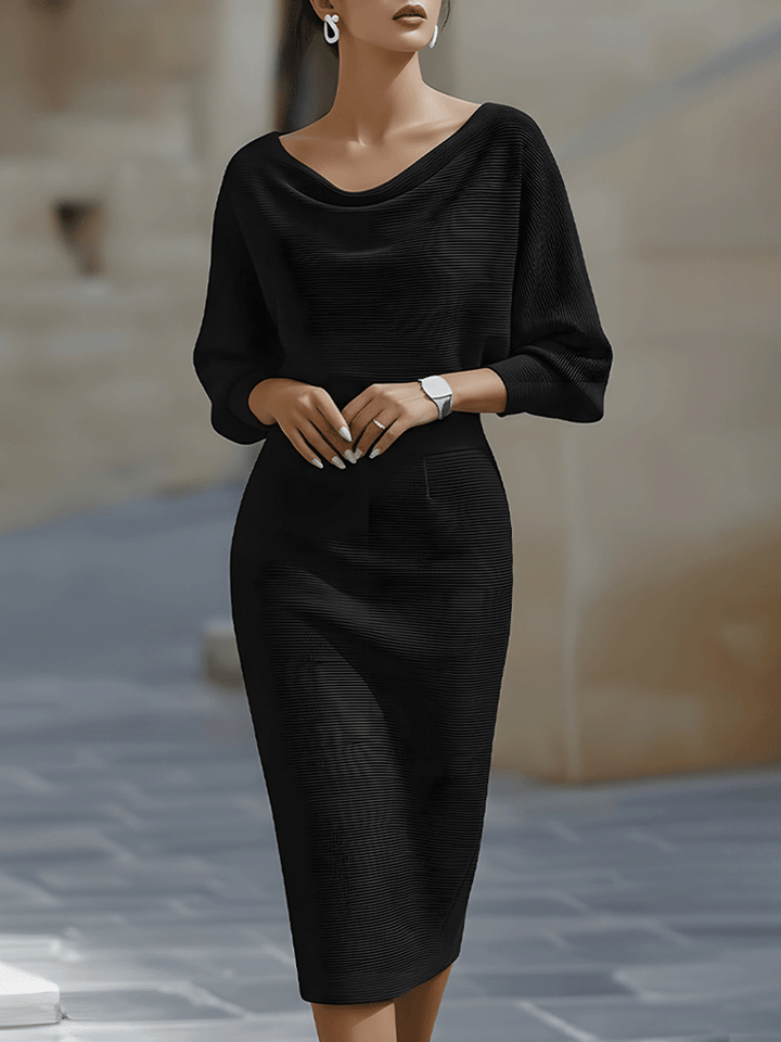 Clarisse — Zeitlos elegantes drapiertes Midikleid