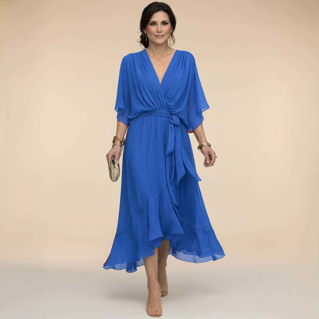 Lisa - Chiffonkleid mit V-Ausschnitt
