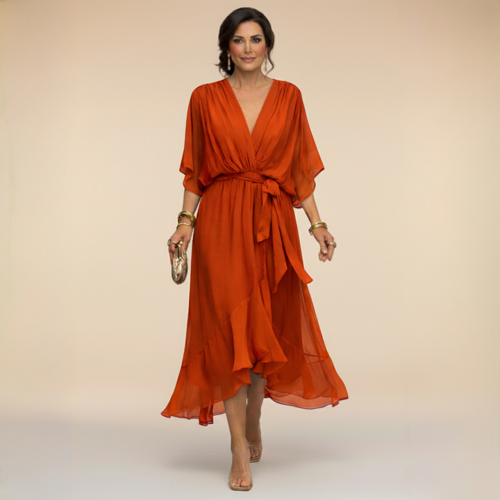 Lisa - Chiffonkleid mit V-Ausschnitt