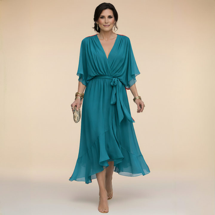 Lisa - Chiffonkleid mit V-Ausschnitt