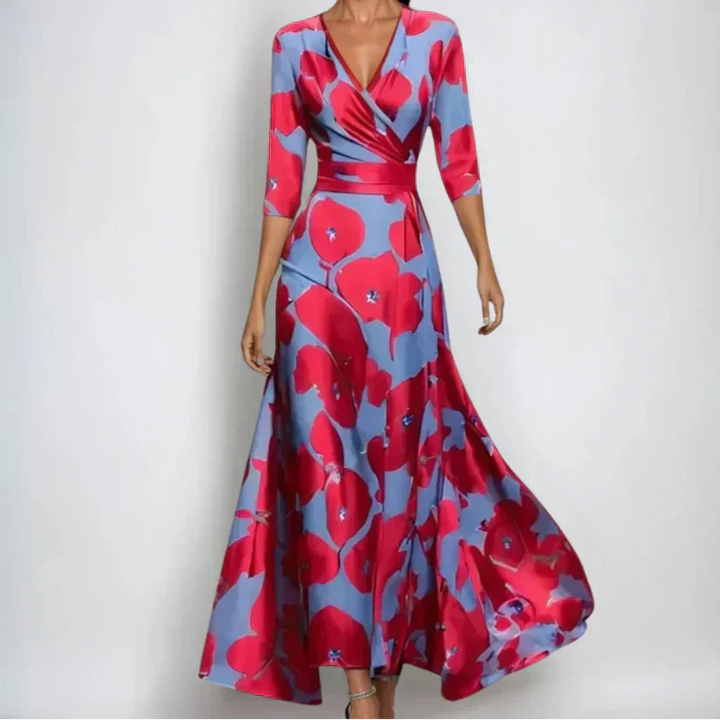 Lucia - Luxuriöses geblümtes Kleid