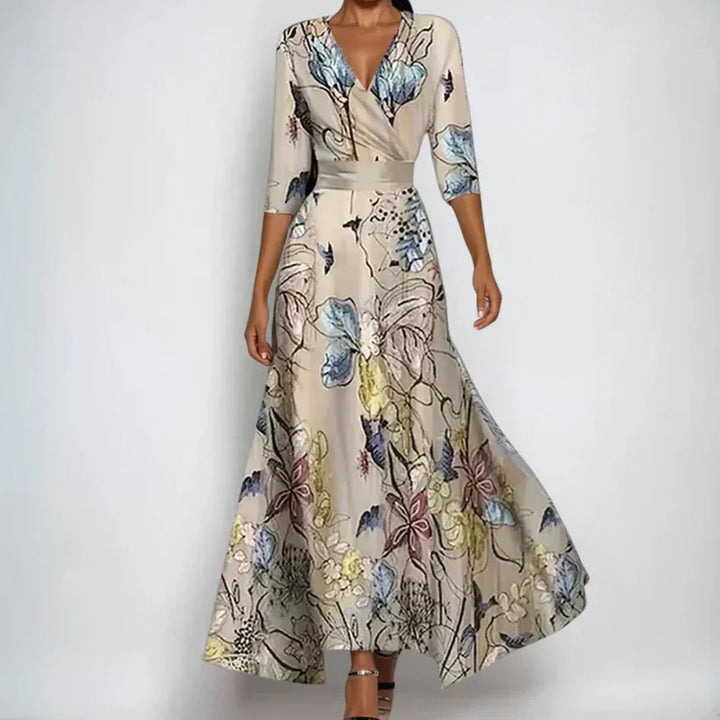 Lucia - Luxuriöses geblümtes Kleid