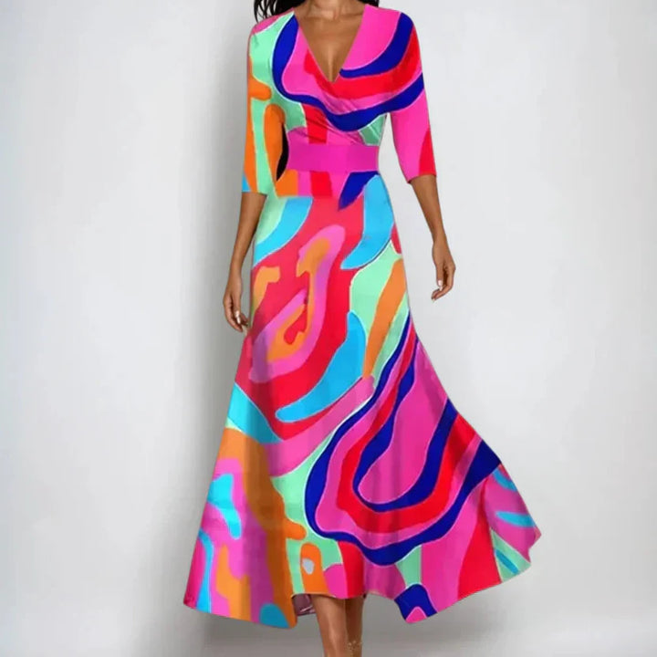 Lucia - Luxuriöses geblümtes Kleid