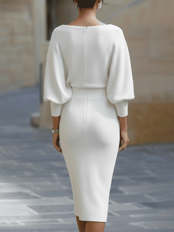 Clarisse — Zeitlos elegantes drapiertes Midikleid