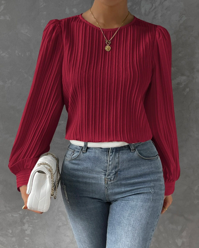 Bianca - Elegante Bluse mit langen Laternenärmeln