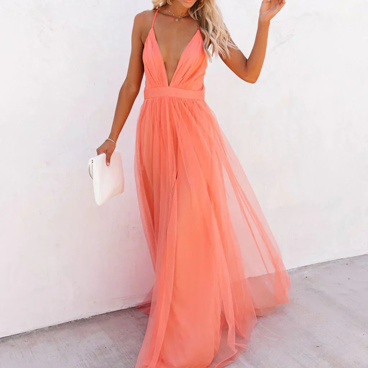 Annika – Maxi-Kleid „Korallenlicht“