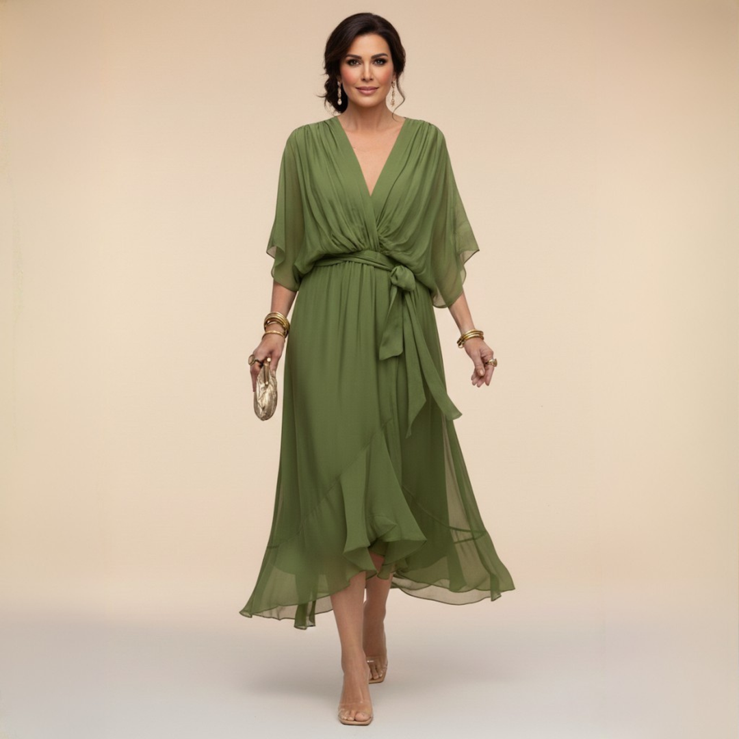 Lisa - Chiffonkleid mit V-Ausschnitt