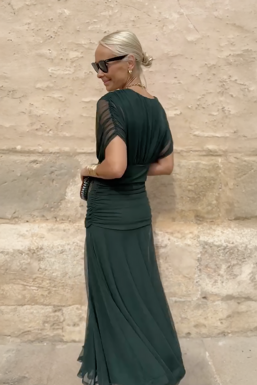 Louise – Elegantes Maxi-Partykleid mit V-Ausschnitt