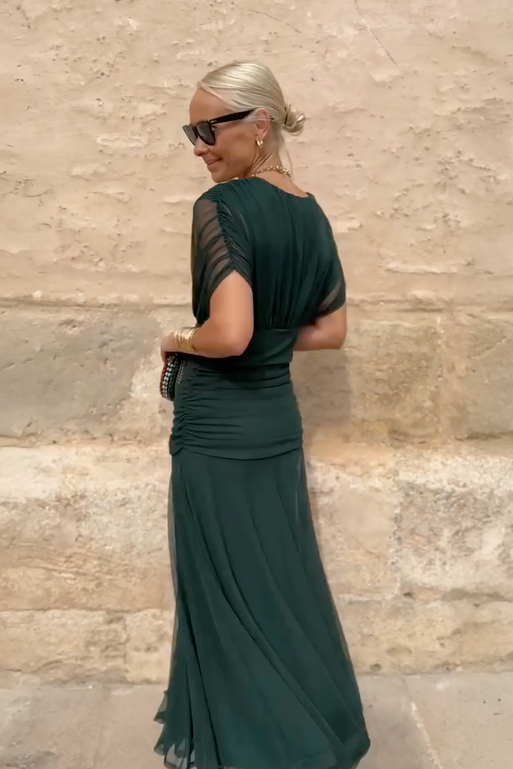 Louise – Elegantes Maxi-Partykleid mit V-Ausschnitt