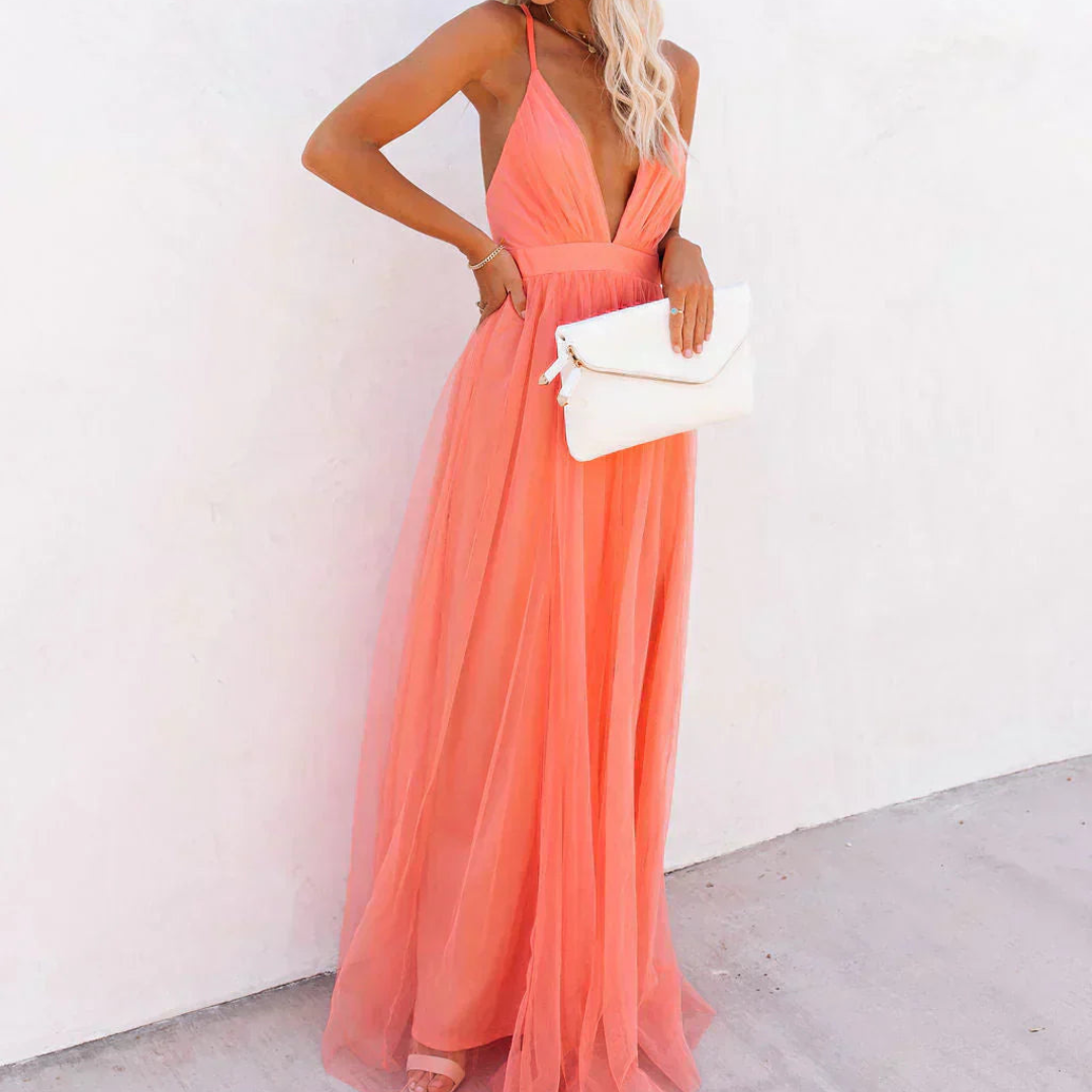 Annika – Maxi-Kleid „Korallenlicht“