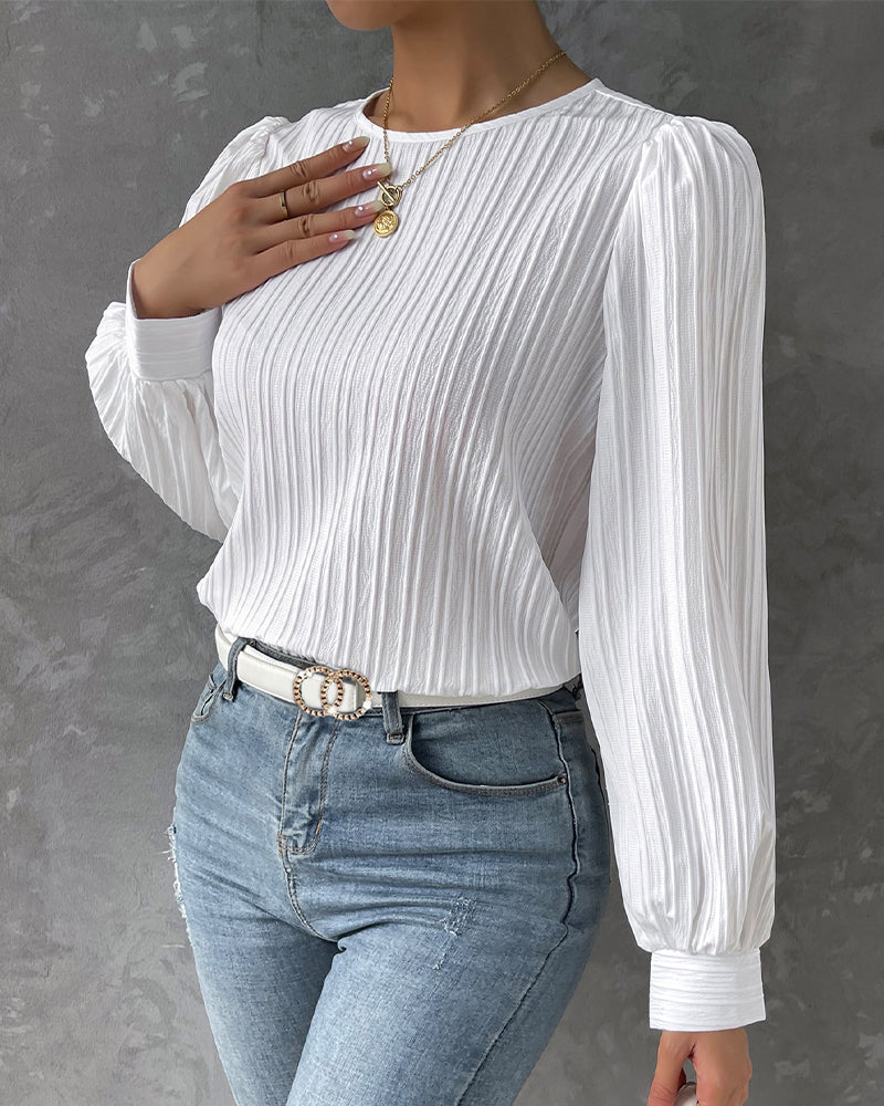 Bianca - Elegante Bluse mit langen Laternenärmeln
