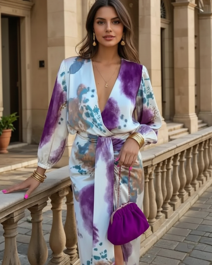 Dora - Elegantes Kleid mit V‑Ausschnitt