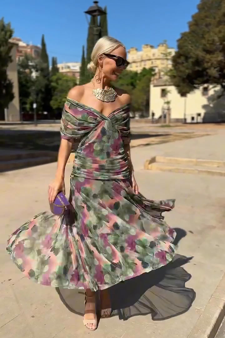 Louise – Elegantes Maxi-Partykleid mit V-Ausschnitt