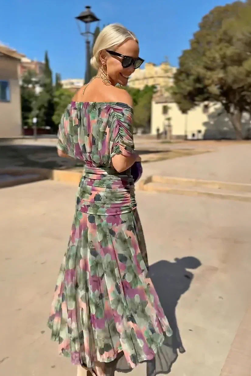 Louise – Elegantes Maxi-Partykleid mit V-Ausschnitt