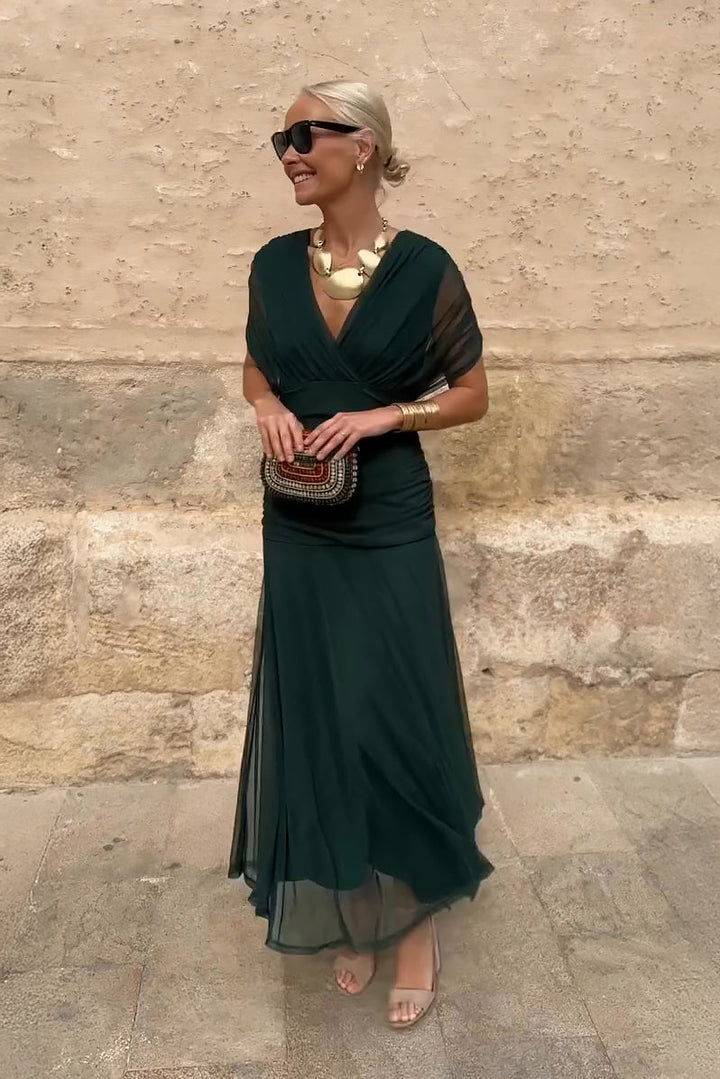 Louise – Elegantes Maxi-Partykleid mit V-Ausschnitt