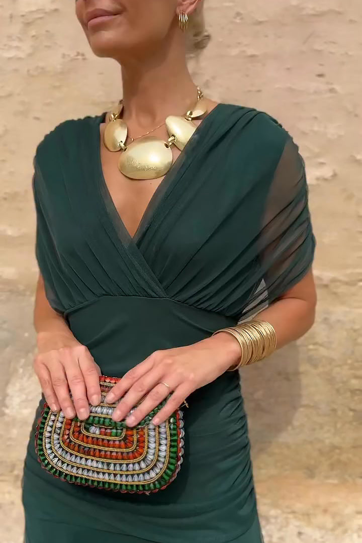 Louise – Elegantes Maxi-Partykleid mit V-Ausschnitt