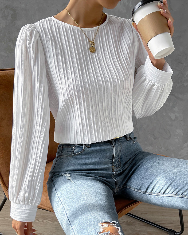Bianca - Elegante Bluse mit langen Laternenärmeln