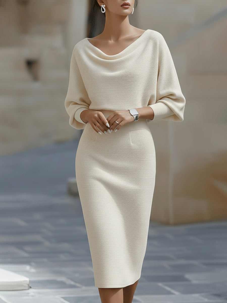 Clarisse — Zeitlos elegantes drapiertes Midikleid