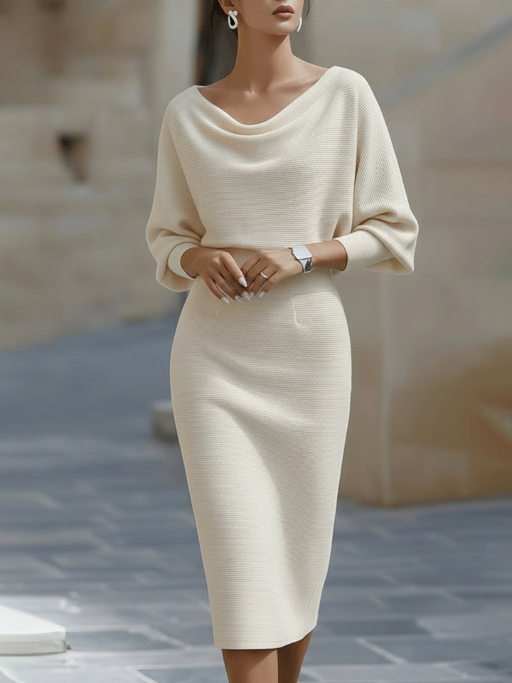 Clarisse — Zeitlos elegantes drapiertes Midikleid