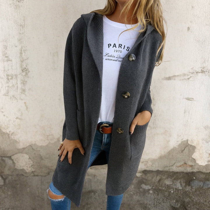 Paula - Elegante lange Strickjacke