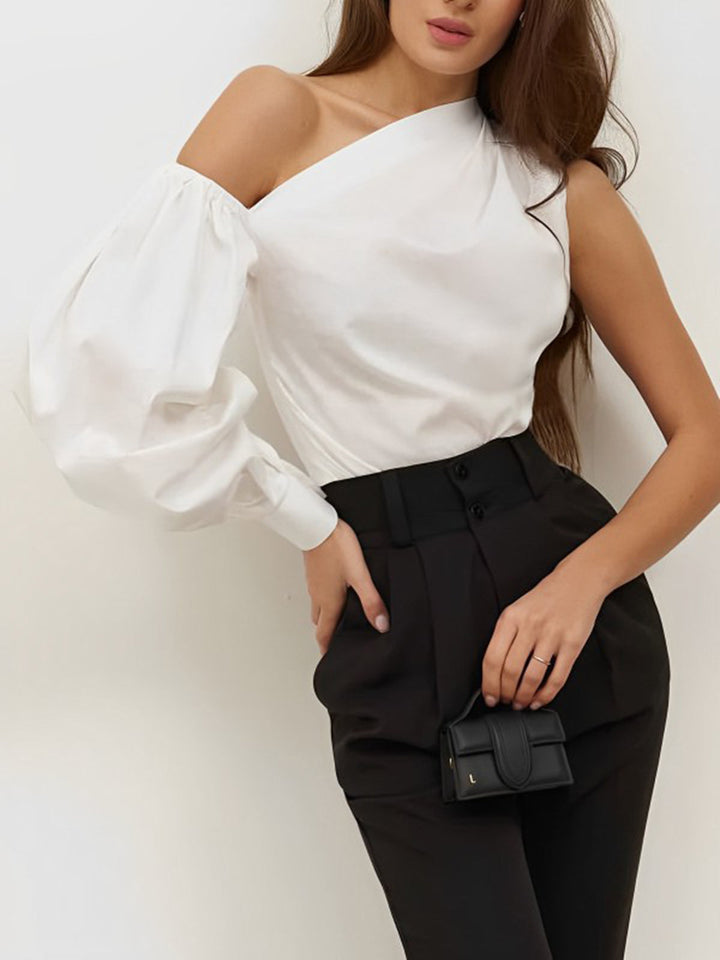 Pauline – Asymmetrische schulterfreie Bluse
