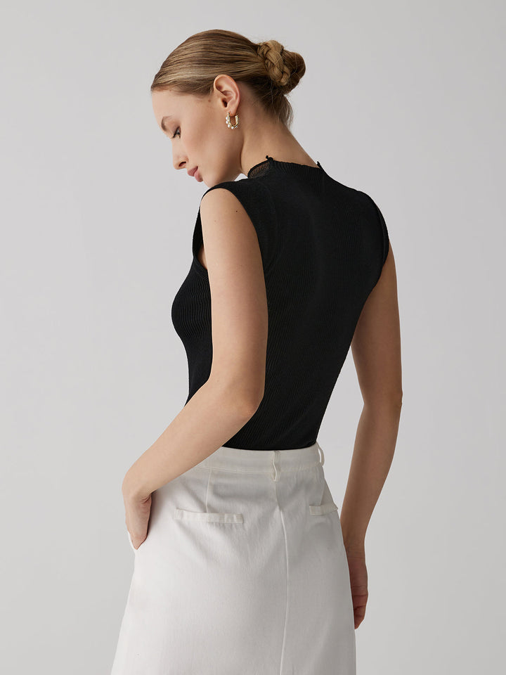 Diana – Ärmelloses Oberteil aus Mesh-Patchwork