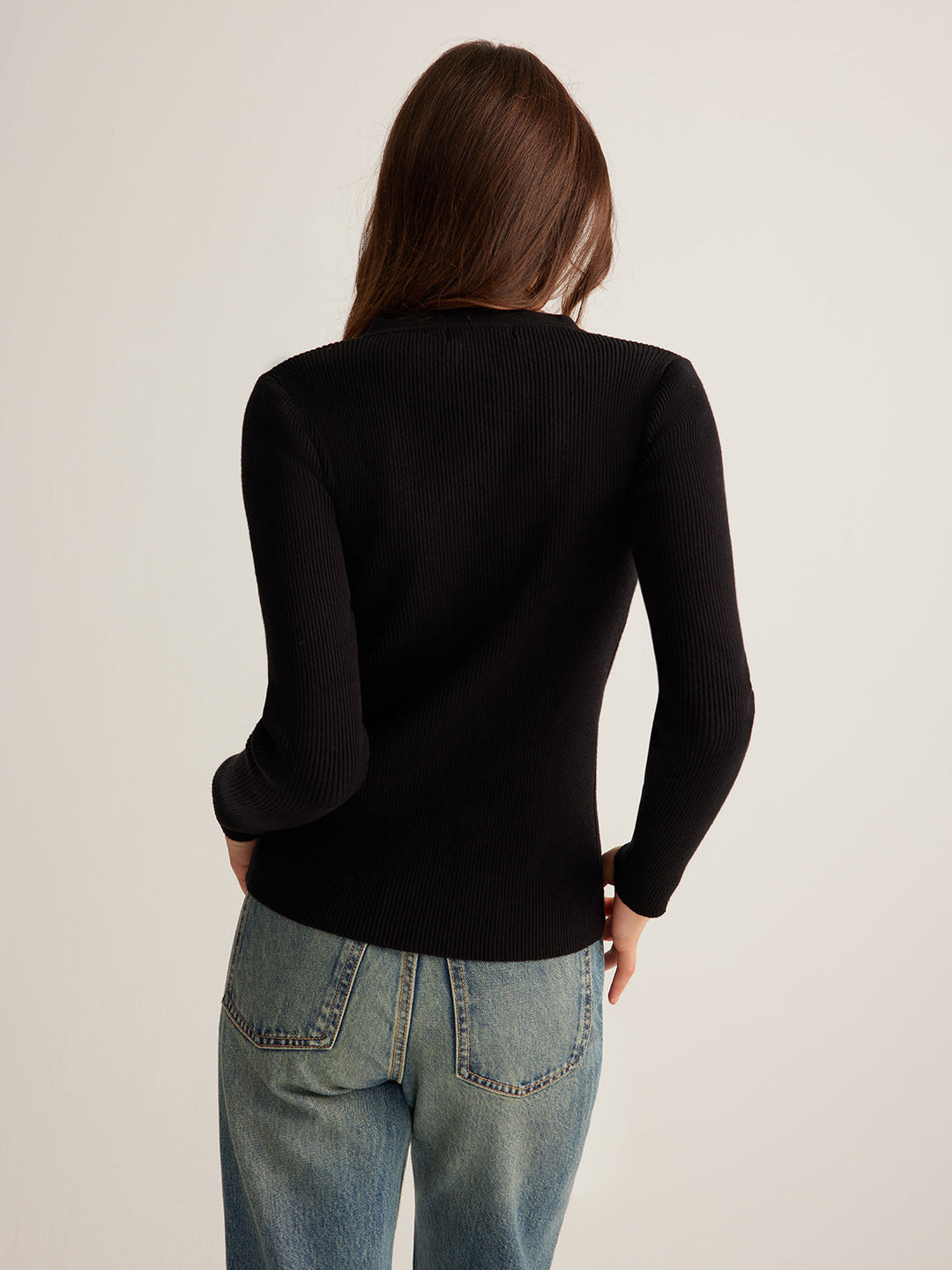Gabrielle - Skinny-Strickoberteil mit Knopfleiste