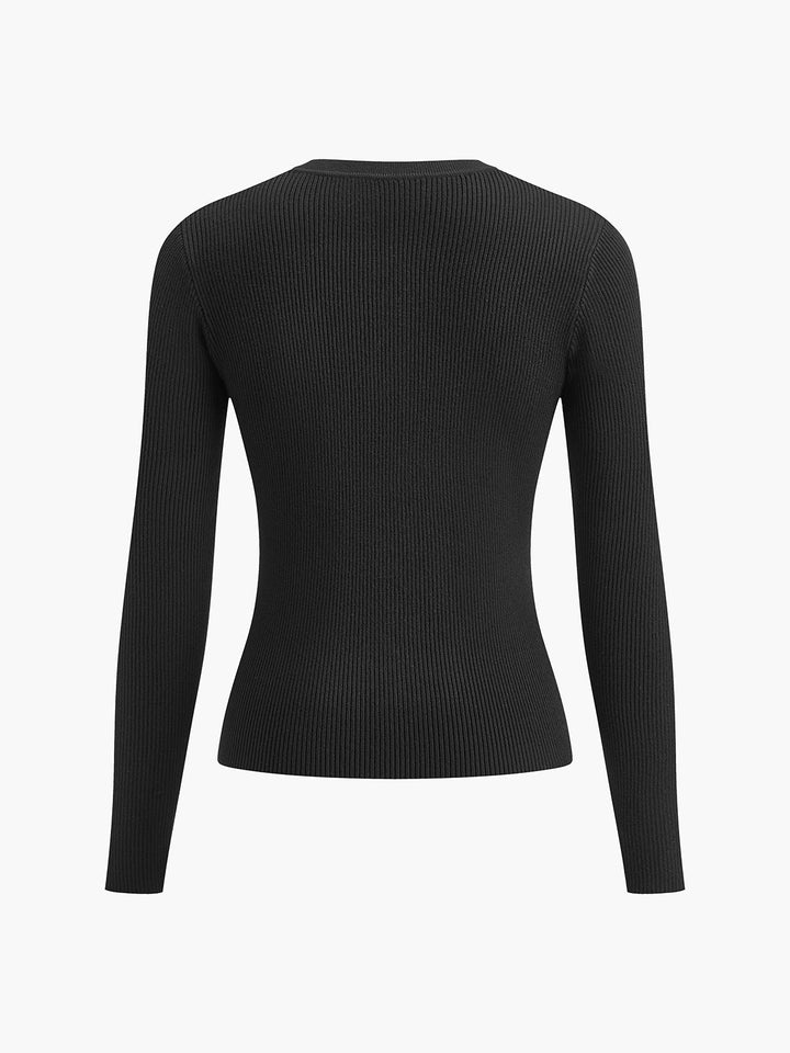Gabrielle - Skinny-Strickoberteil mit Knopfleiste