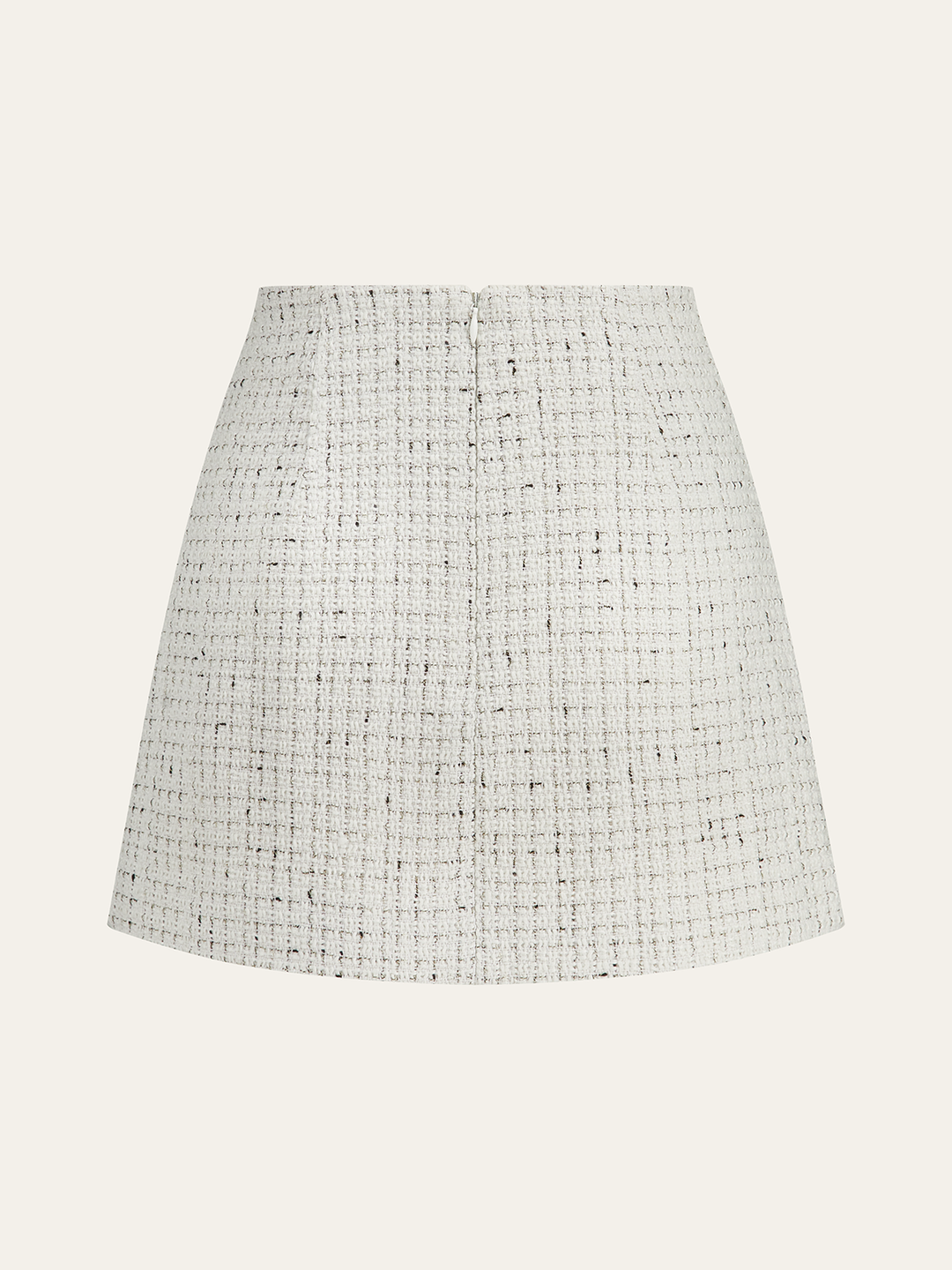 Hedwig - Minirock aus plissiertem Tweed mit Metallknöpfen