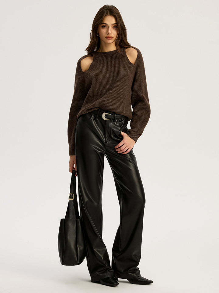 Deborah – Pullover aus geripptem Strick mit Ausschnitten