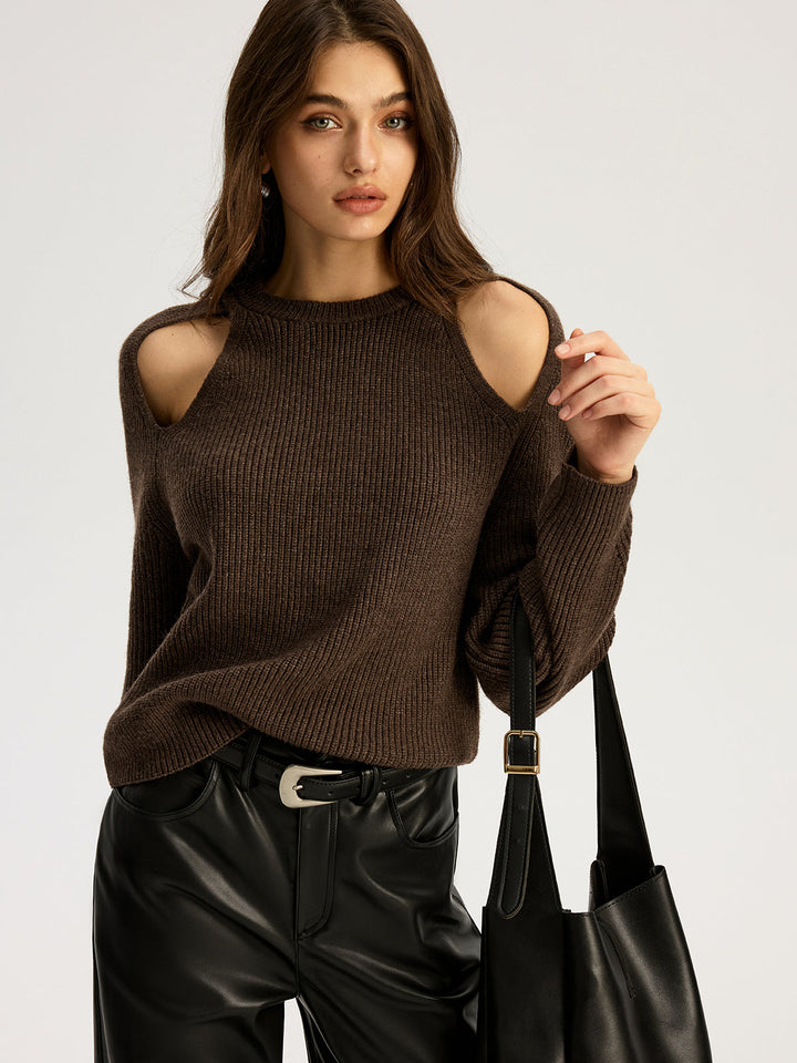 Deborah – Pullover aus geripptem Strick mit Ausschnitten