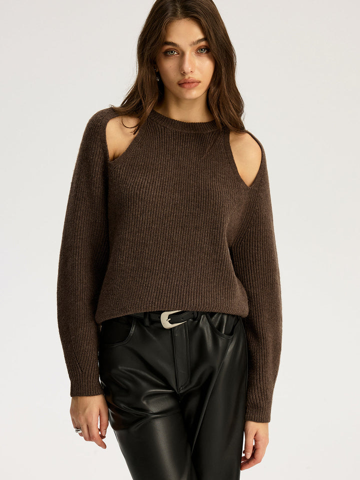 Deborah – Pullover aus geripptem Strick mit Ausschnitten