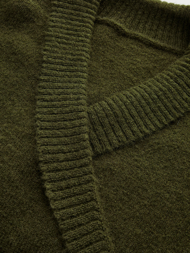 Barbara – Pullover aus Wollmischung mit Wickelausschnitt und V-Ausschnitt