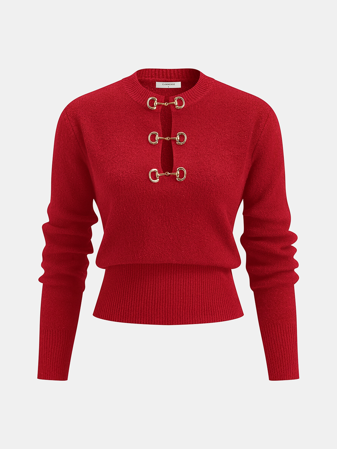 Aurelia - Langarmpullover mit Horsebit-Detail