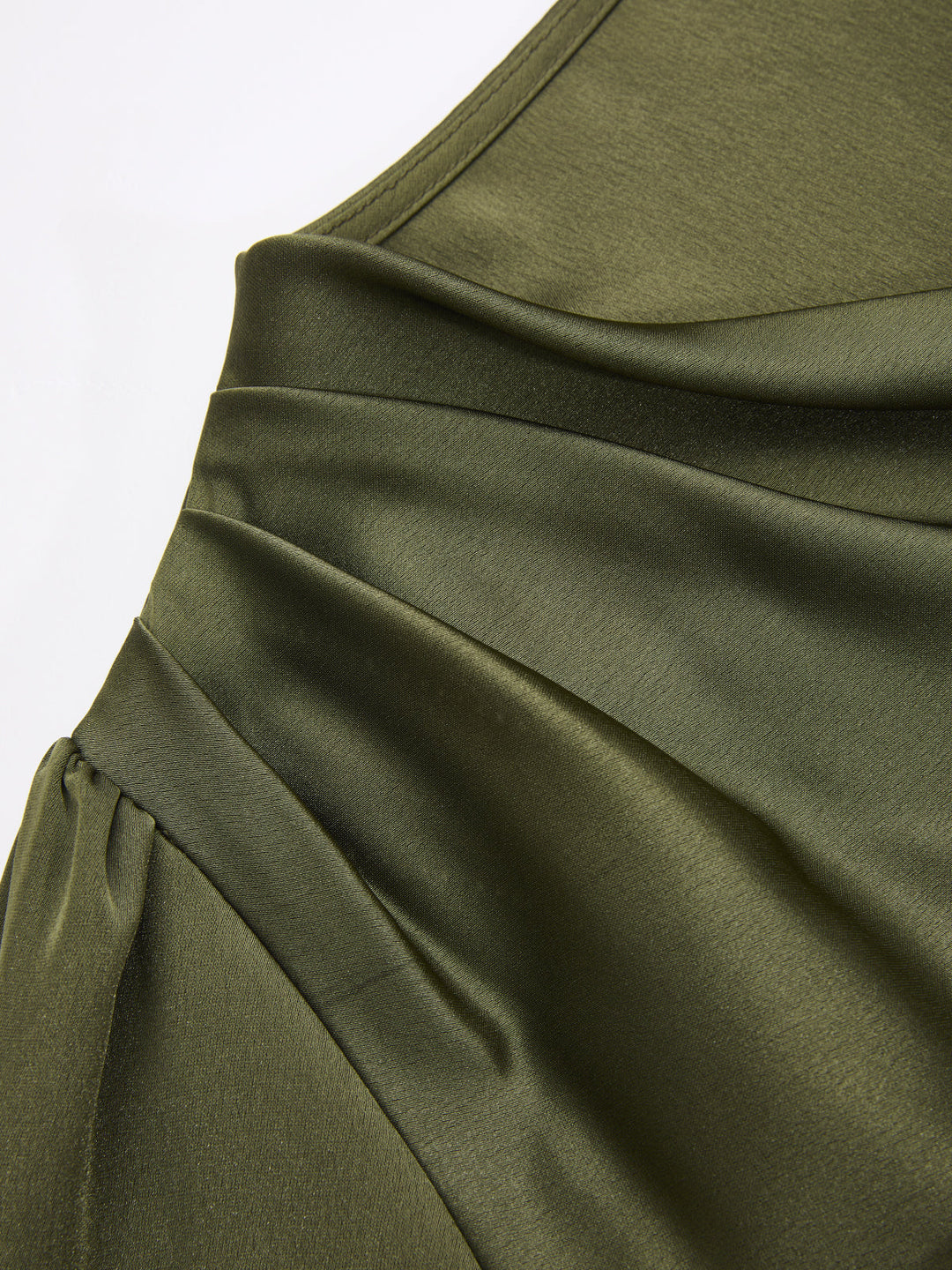 Merle - Satin Cowl-Neck Long Sleeve Blouse