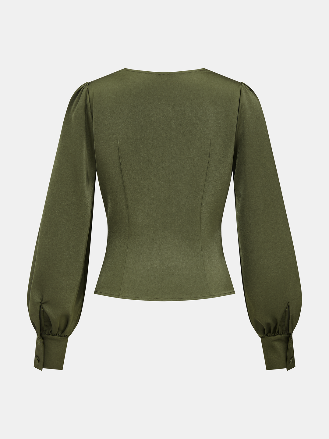 Merle - Satin Cowl-Neck Long Sleeve Blouse