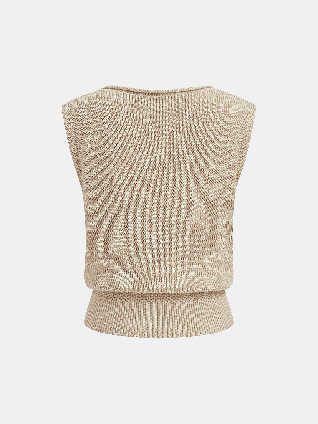 Alisa - Ärmelloses Strickoberteil mit geraffter Taille