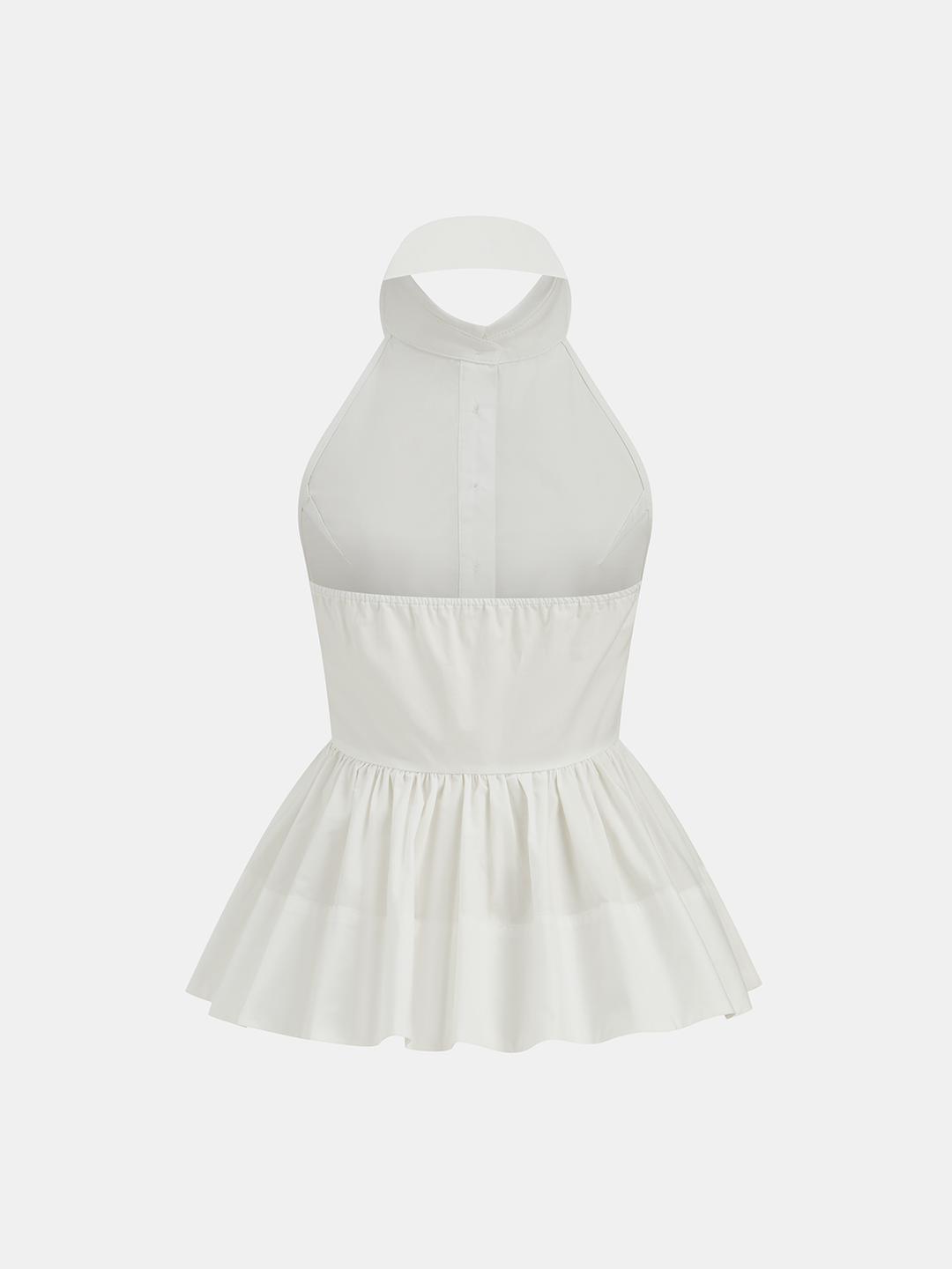 Meike – Baumwollbluse mit Neckholder und rückenfreiem Schößchen