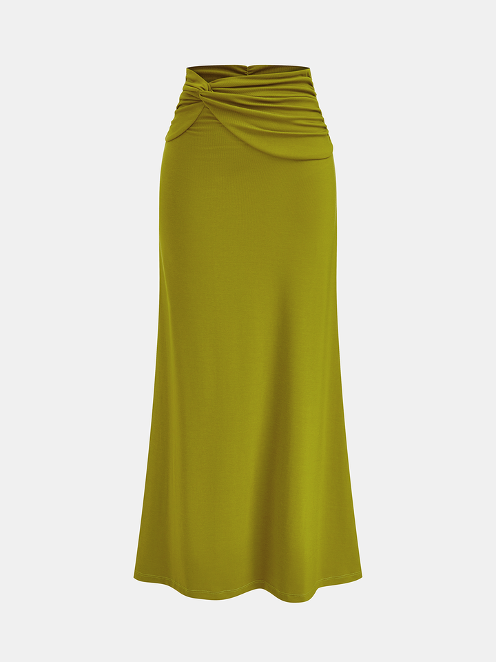 Ilse - Set aus drapiertem Crop-Top und gerafftem Maxirock