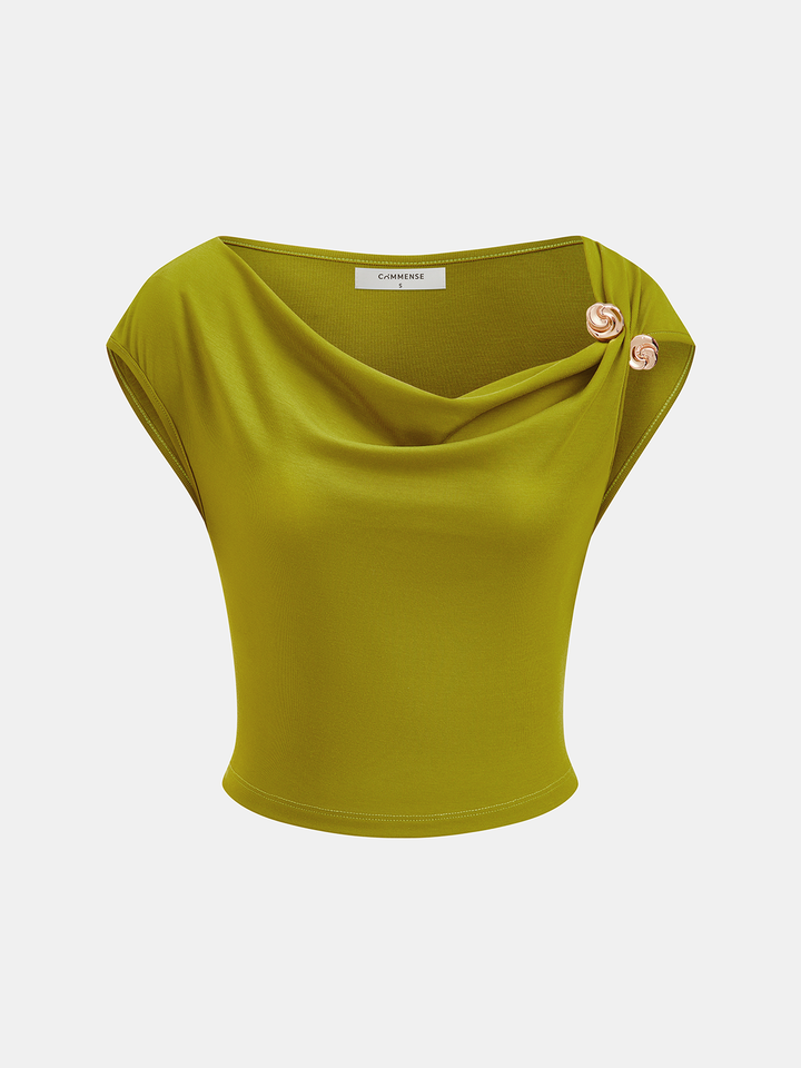 Ilse - Set aus drapiertem Crop-Top und gerafftem Maxirock