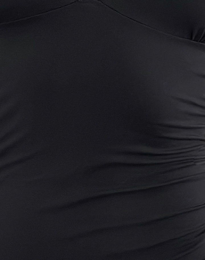 Carmila gerafftes Mini-Kleid aus Jersey in Schwarz