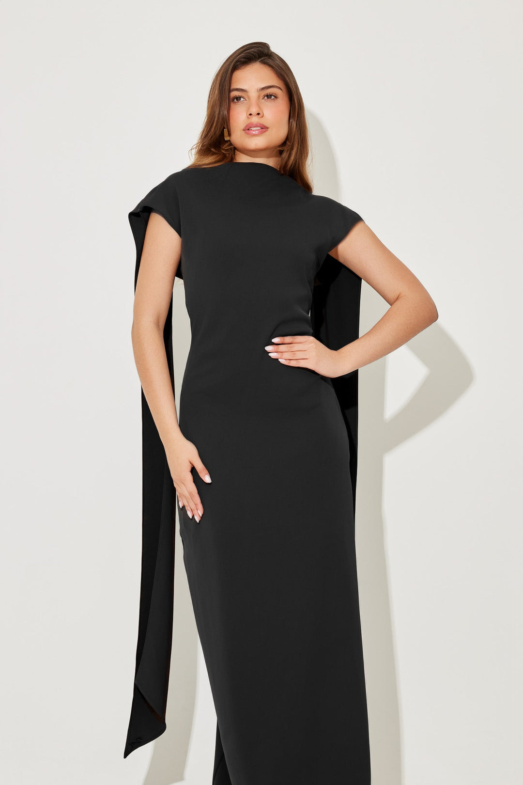 Carina – Drapiertes Maxikleid 