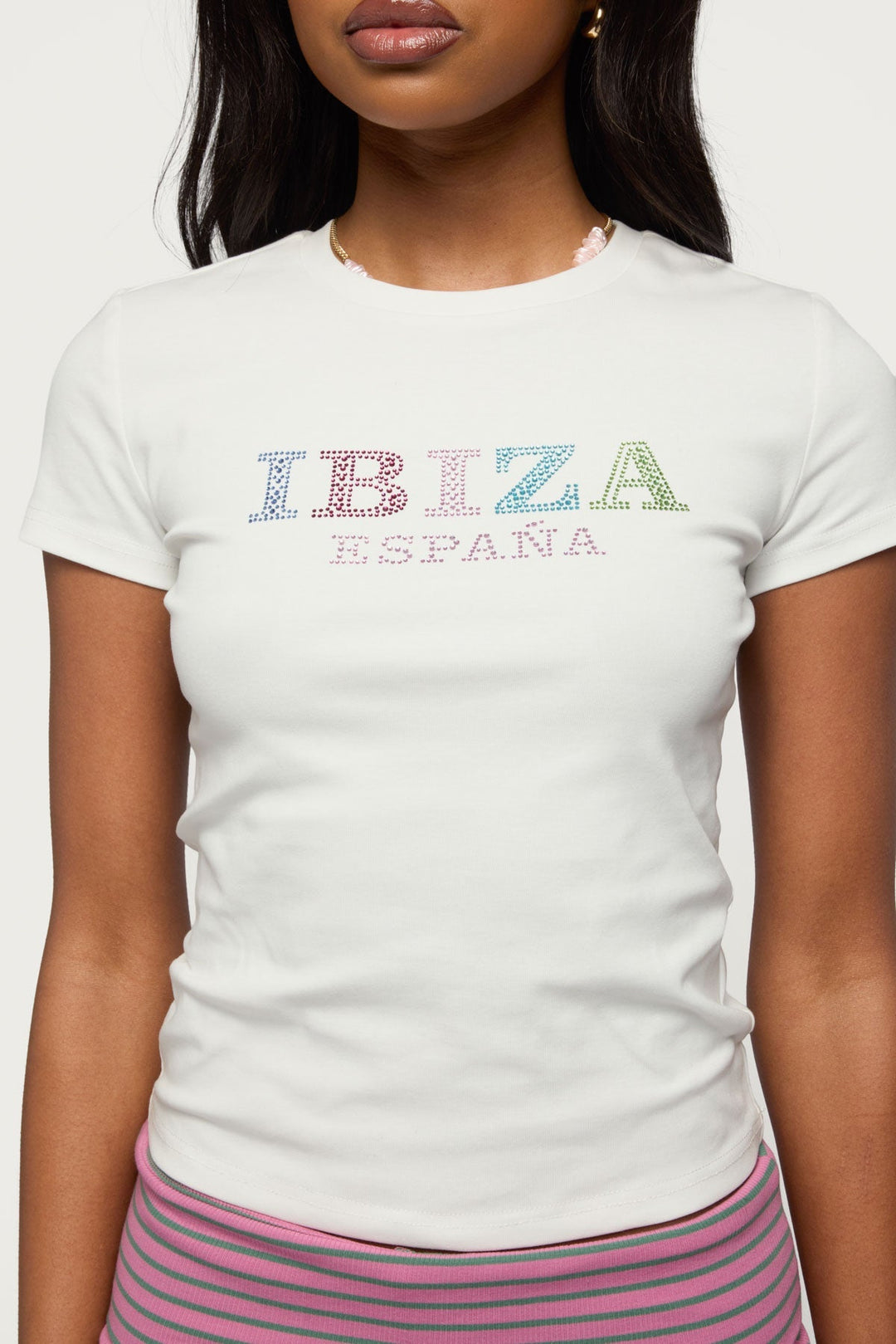 Sabine – Ibiza-T-Shirt mit Strasssteinen