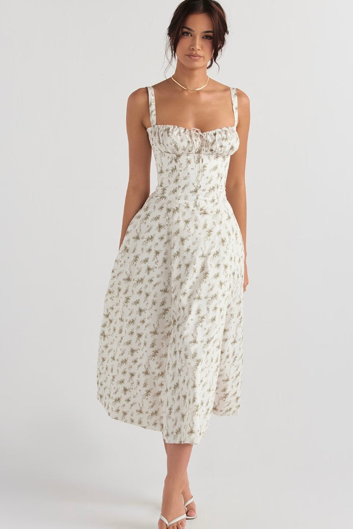 Brigitte – Korsett-Passform Sommerkleid mit Taillenbetonung