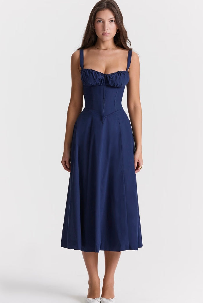 Brigitte – Korsett-Passform Sommerkleid mit Taillenbetonung