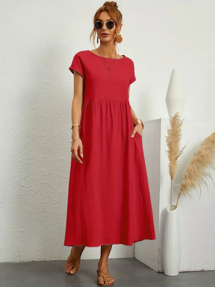 Gabrielle™ - Fließendes Midikleid mit zeitloser Eleganz