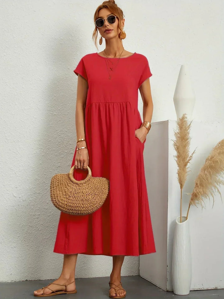Gabrielle™ - Fließendes Midikleid mit zeitloser Eleganz