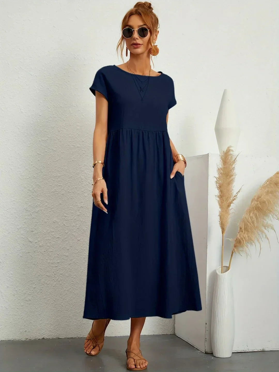 Gabrielle™ - Fließendes Midikleid mit zeitloser Eleganz
