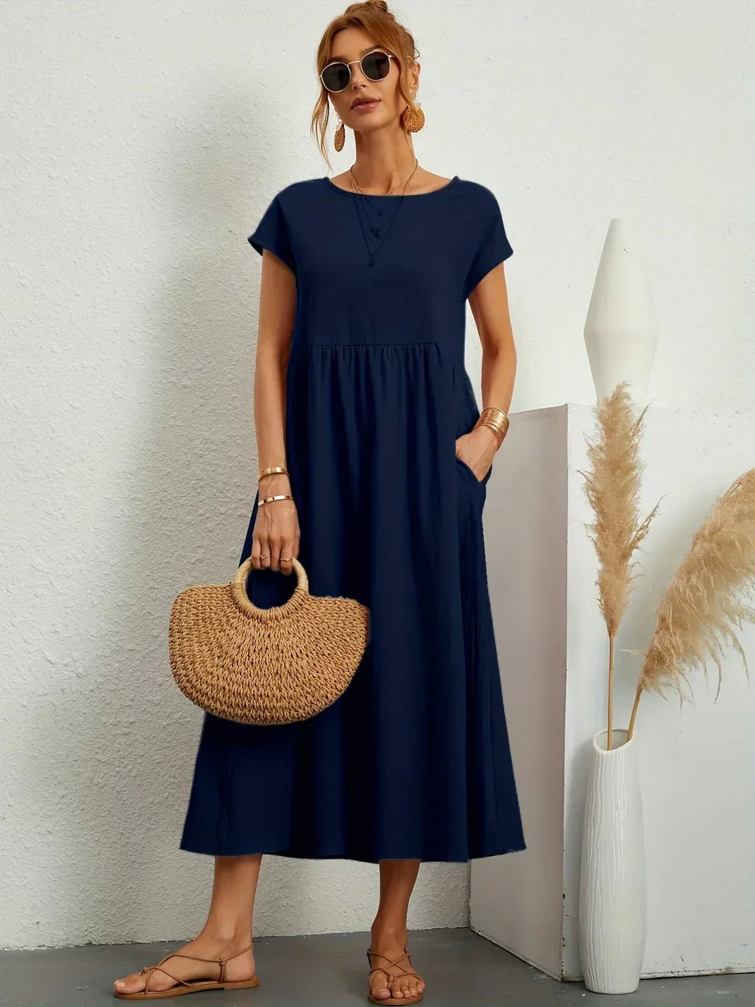Gabrielle™ - Fließendes Midikleid mit zeitloser Eleganz